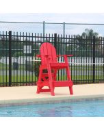 Front of the Everondack® Lifeguard Chair - LG 505 in Lifeguard Red By The Pool